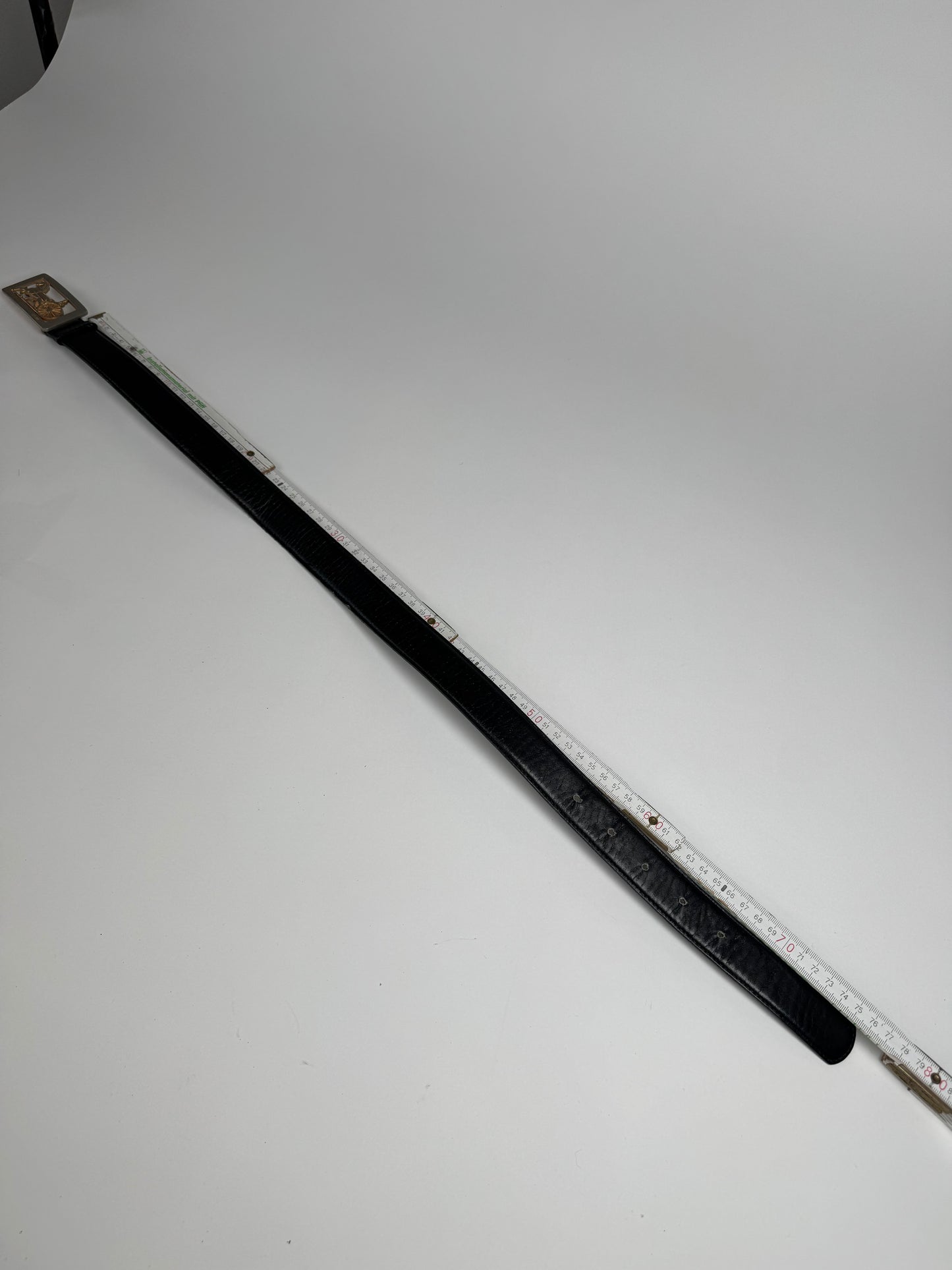 Vintage Celine Paris Leather Belt Black