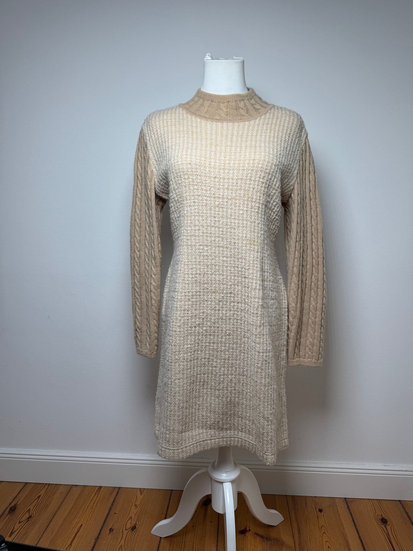 Vintage Courreges Paris Wool Dress 38/M Beige Brown