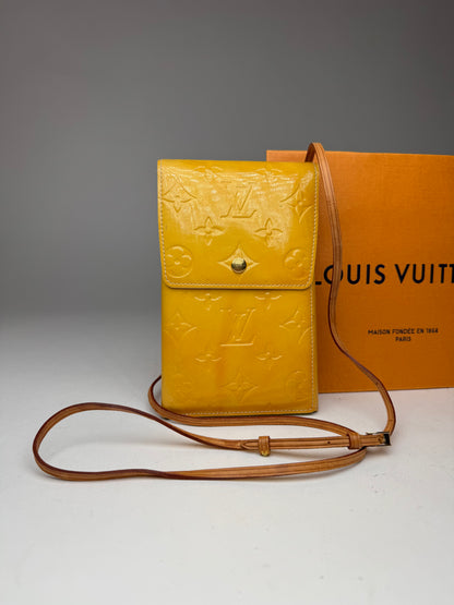 Vintage Louis Vuitton Vernis Leather Messenger Bag Yellow