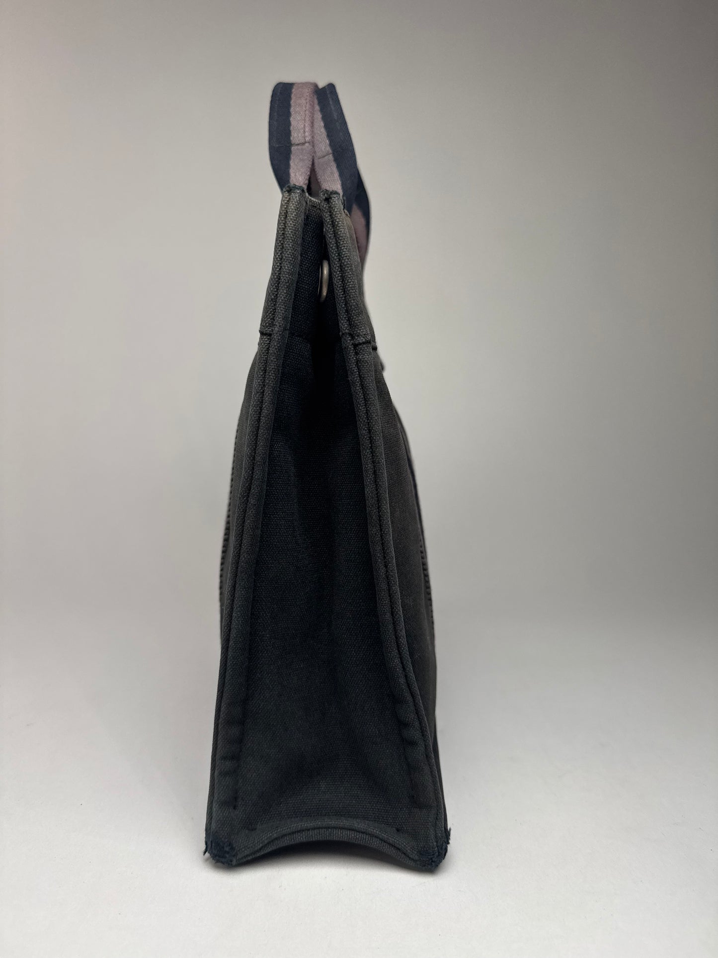 Vintage Hermes Paris Canvas Shopper Black