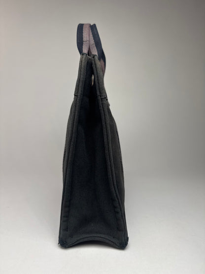 Vintage Hermes Paris Canvas Shopper Black