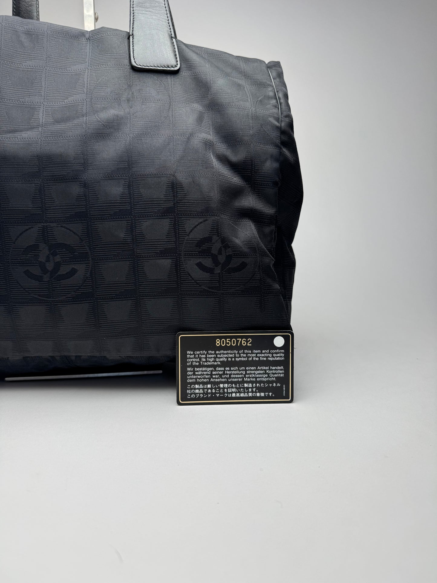 Vintage Chanel Canvas Monogram Shopper Black