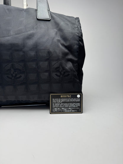 Vintage Chanel Canvas Monogram Shopper Black