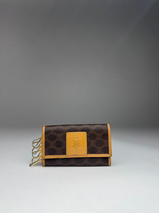 Vintage Celine Paris Leather Monogram Key Holder