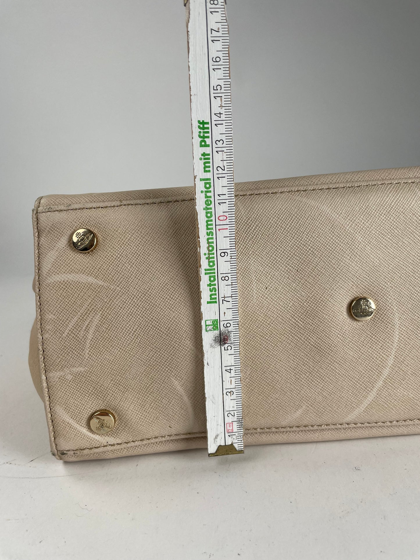 Vintage Vivienne Westwood 2Way Opio Safiano Leather Bag Beige