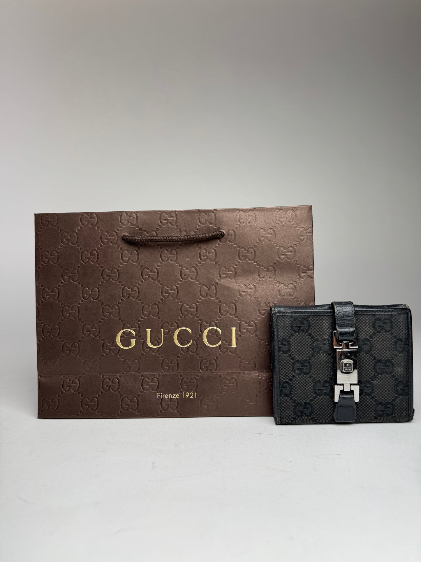 Vintage Gucci Monogramm Wallet Jackie Vintage Black