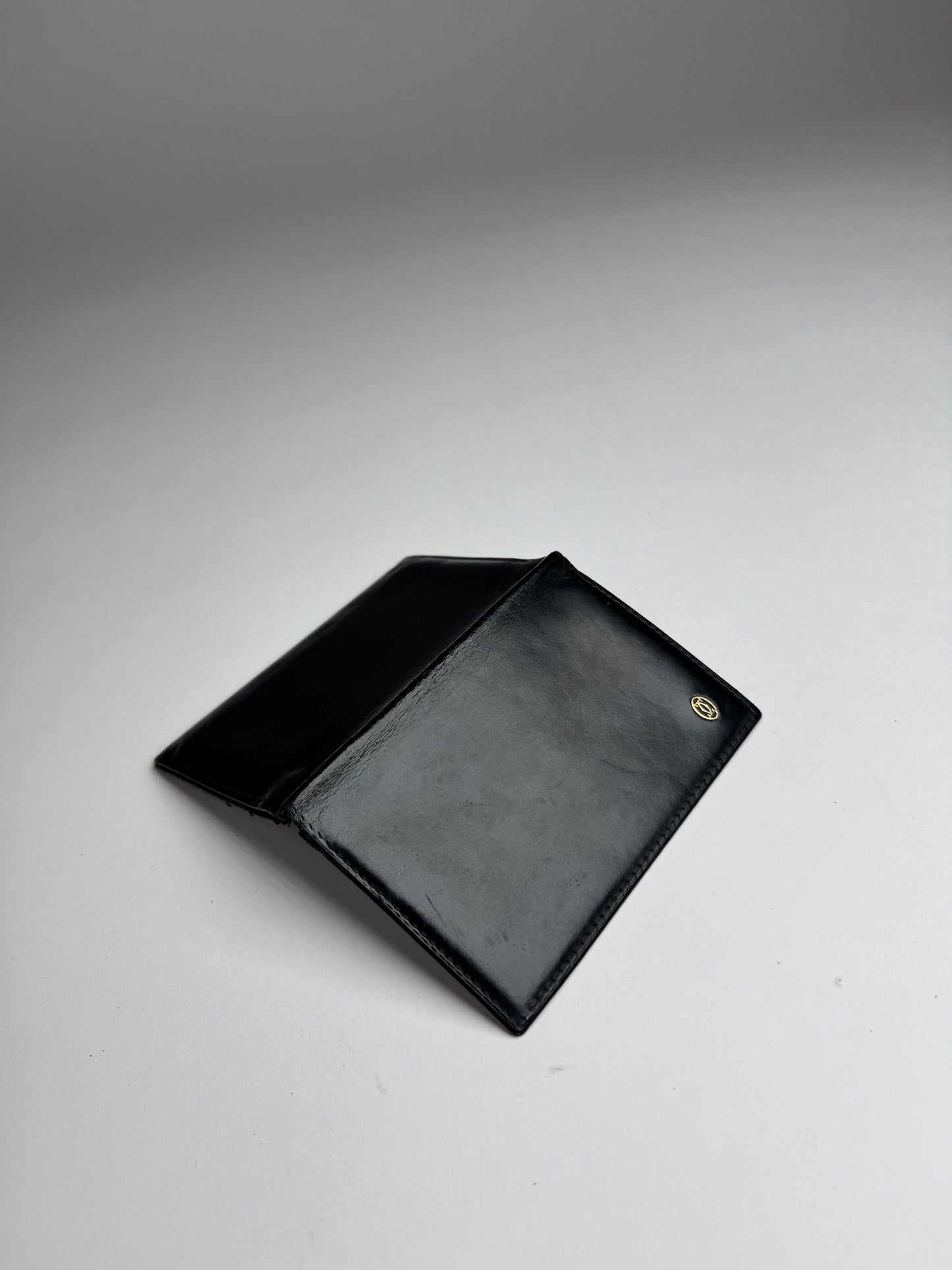 Vintage Cartier Patent Leather Card Holder Black