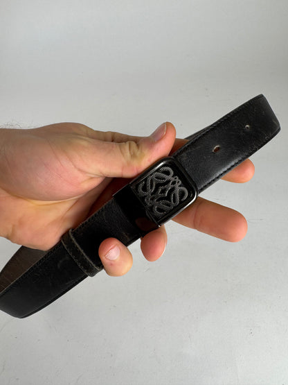 Vintage Loewe Madrid Leather Belt Black