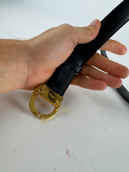 Vintage Cartier Panthere Leather Belt black