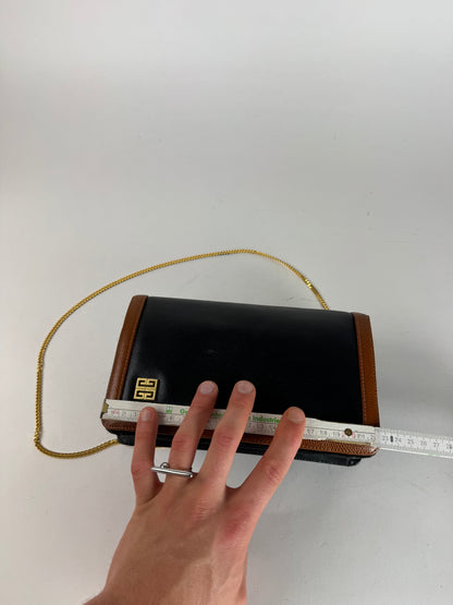 Vintage Givenchy 4G Leather Bag Black Brown