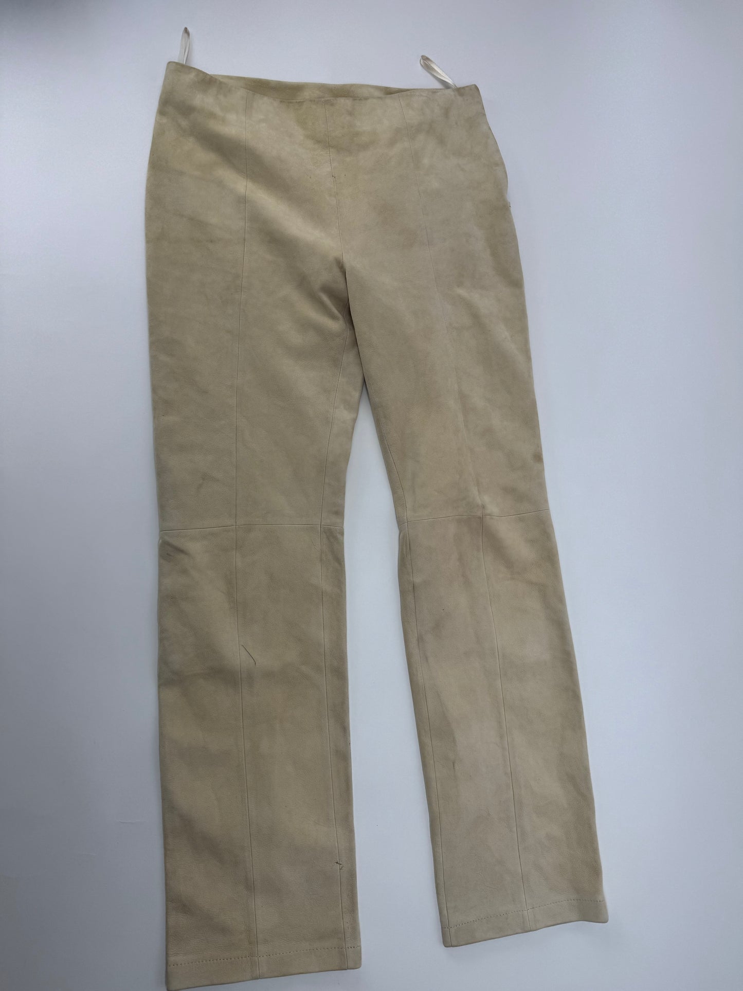 Vintage Loewe Madrid Nappa Leather Pants Beige 38/M