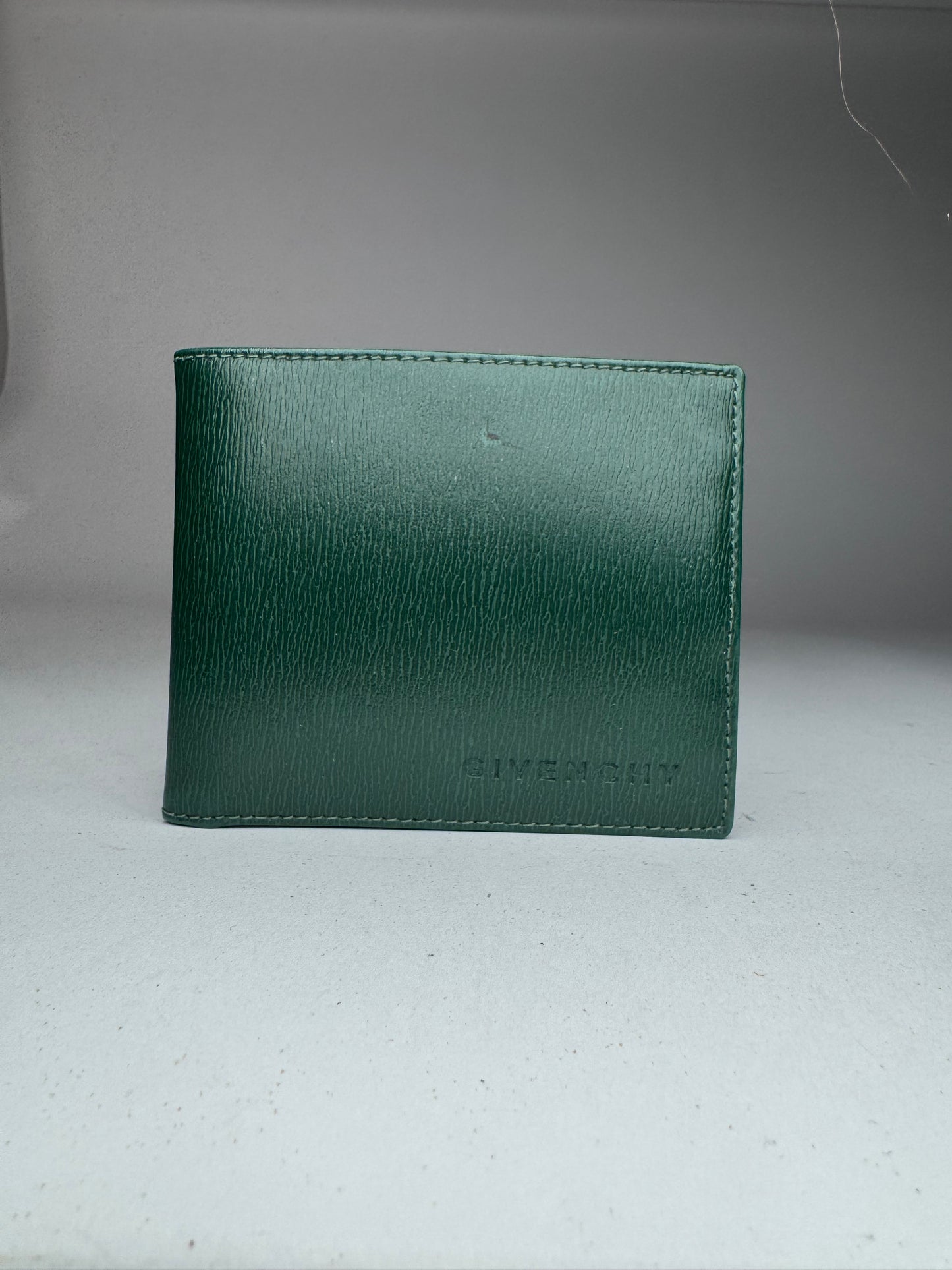 Vintage Givenchy Foldable Leather Wallet Green
