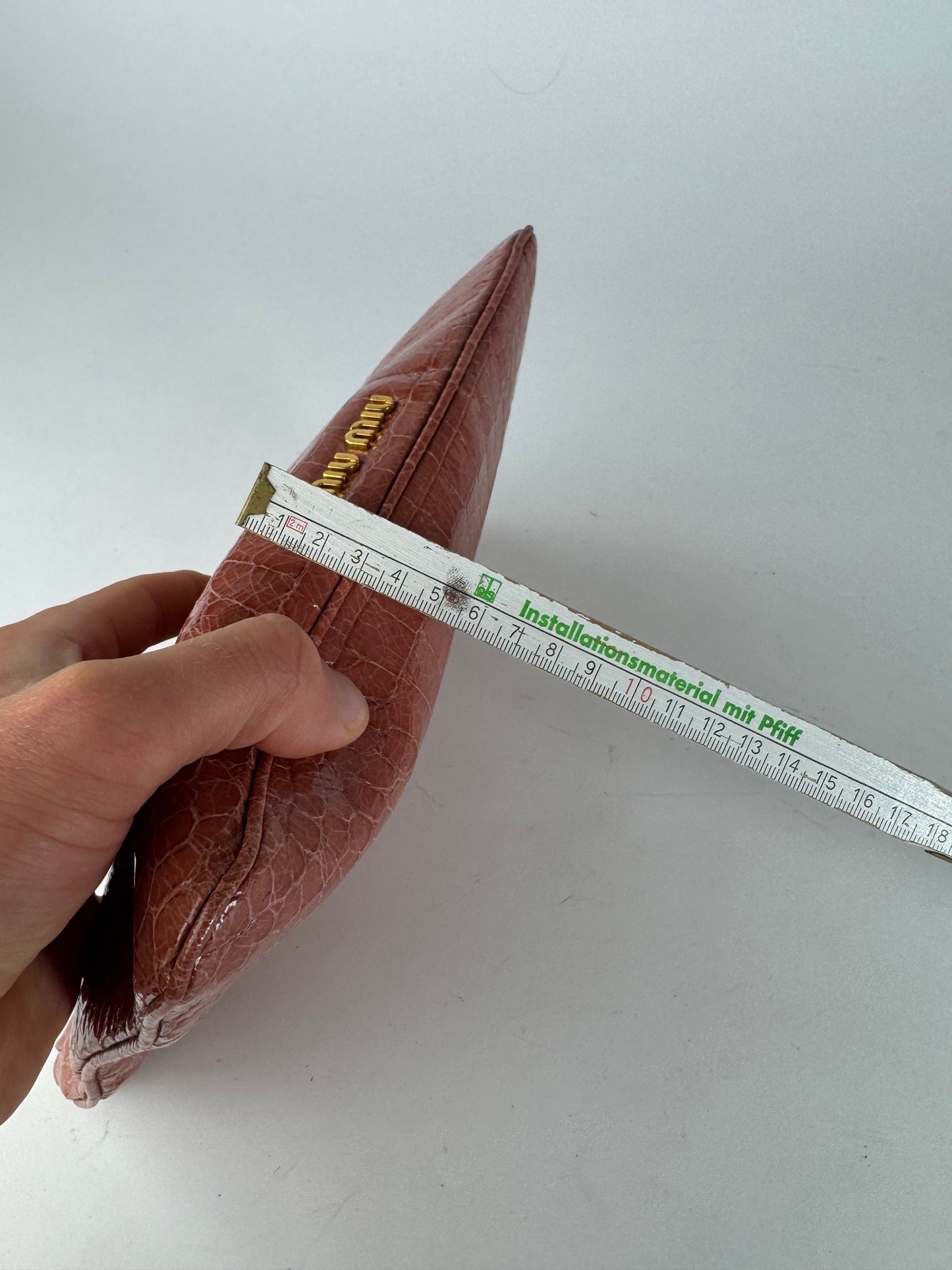 Vintage Miu Miu Crocodile Leather Clutch orange-brown