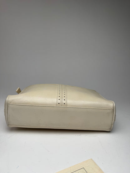 Vintage Yves Saint Laurent 2 Way Leather Bag cream