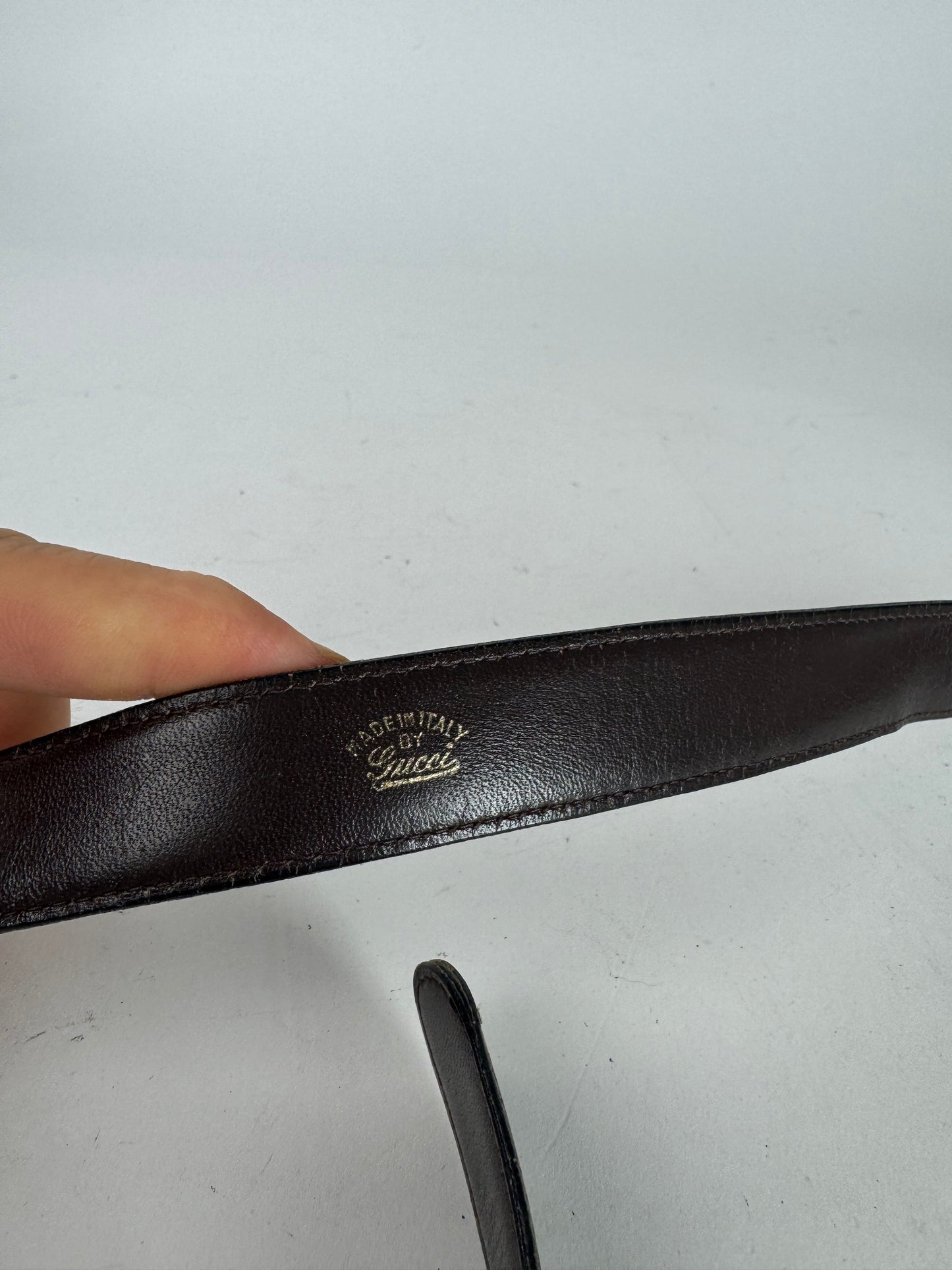 Vintage Gucci GG Leather Belt Brown