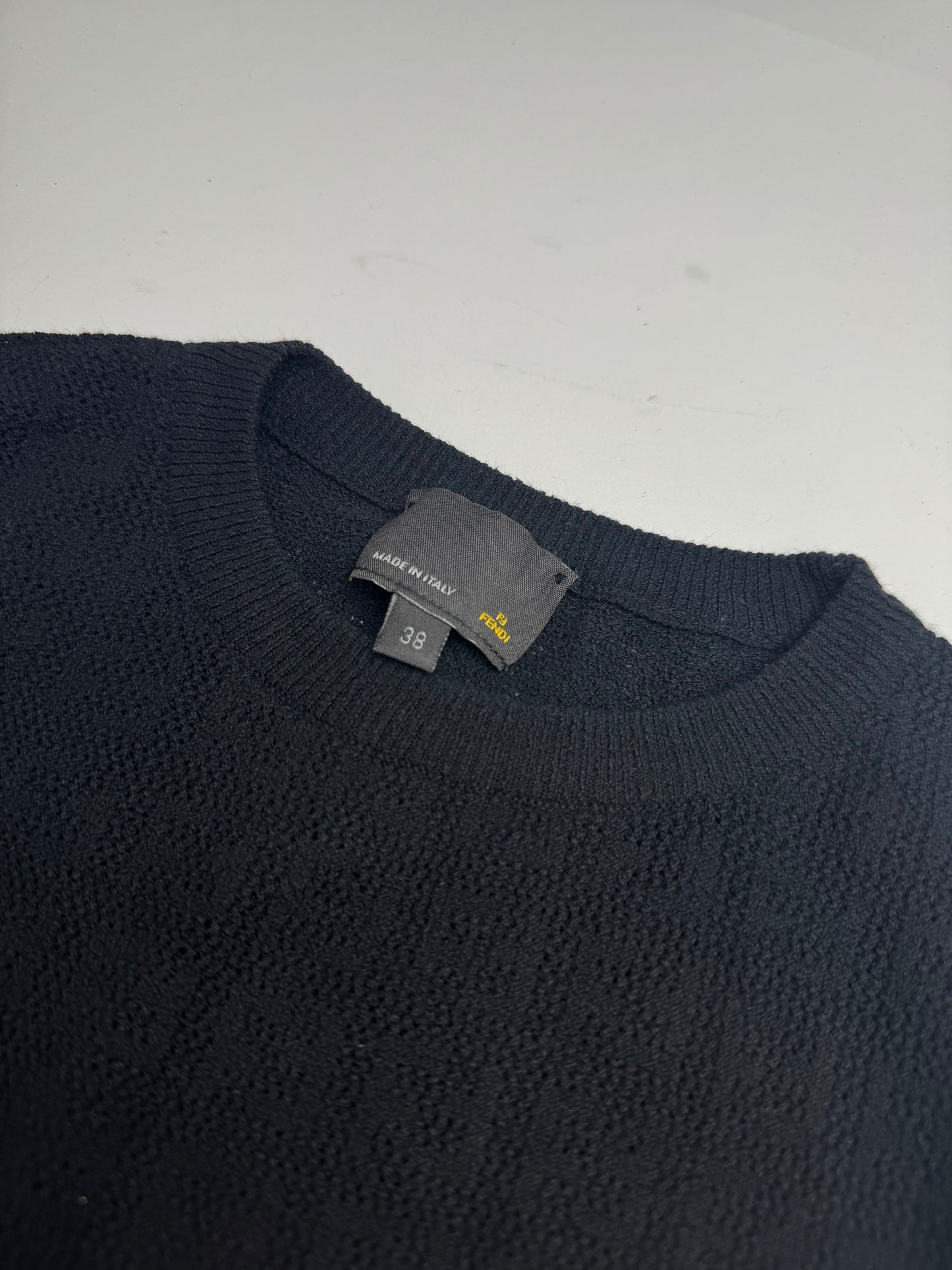 Vintage Fendi Monogram wool Dress Black 38/M