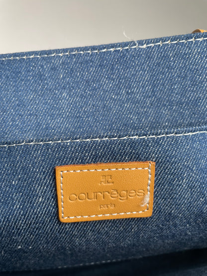 Vintage Courreges Paris Leather shopper Bag Kamel