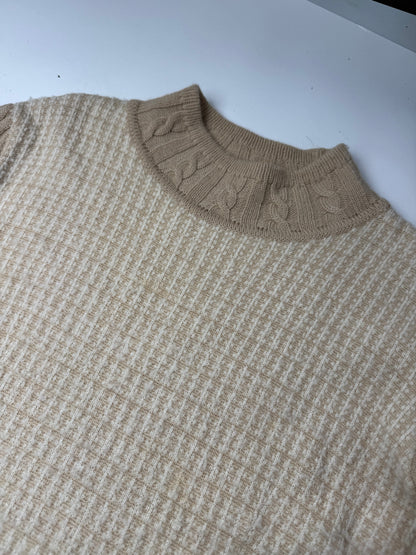 Vintage Courreges Paris Wool Dress 38/M Beige Brown