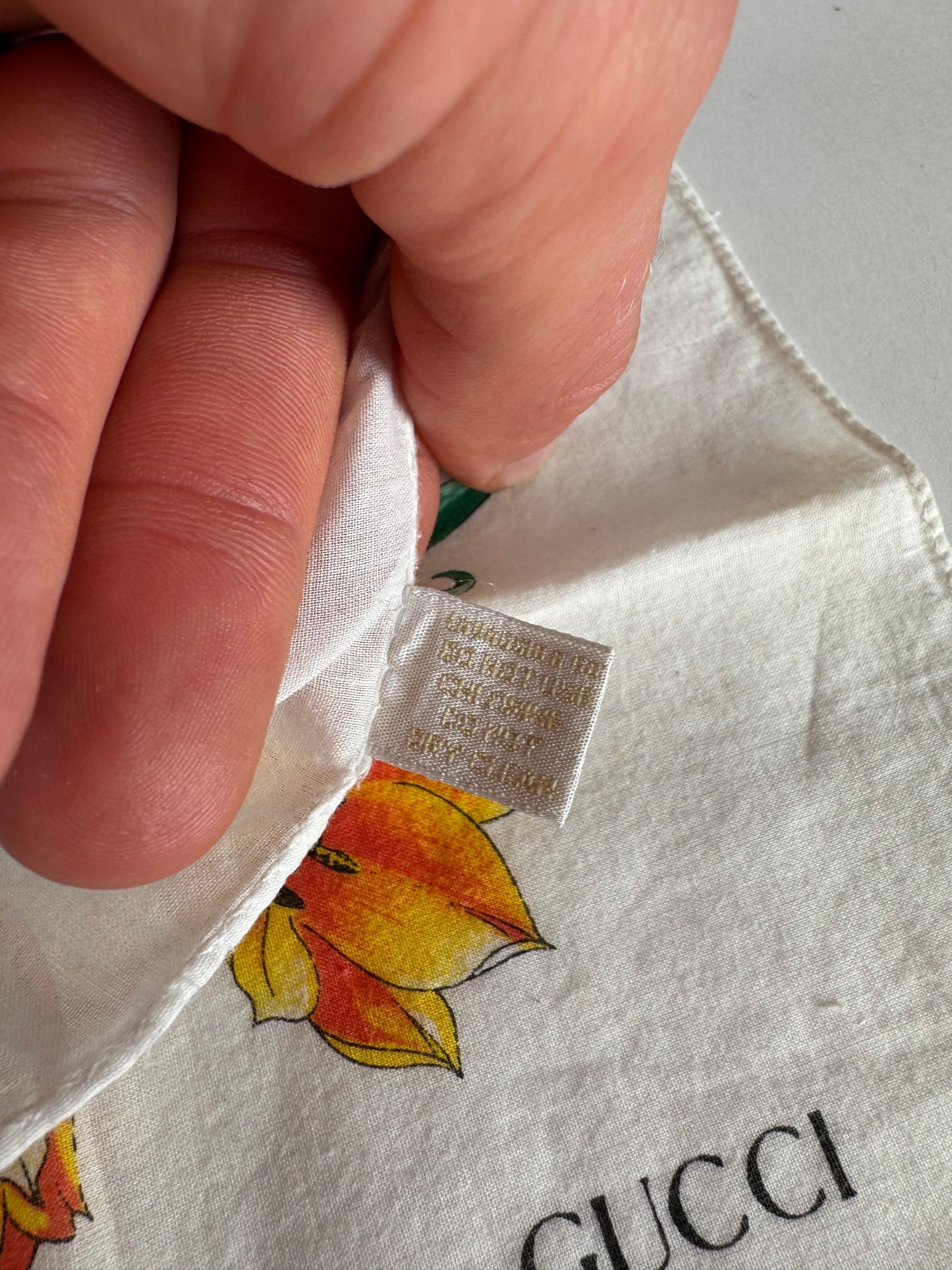 Vintage Gucci Floral Canvas Scarf