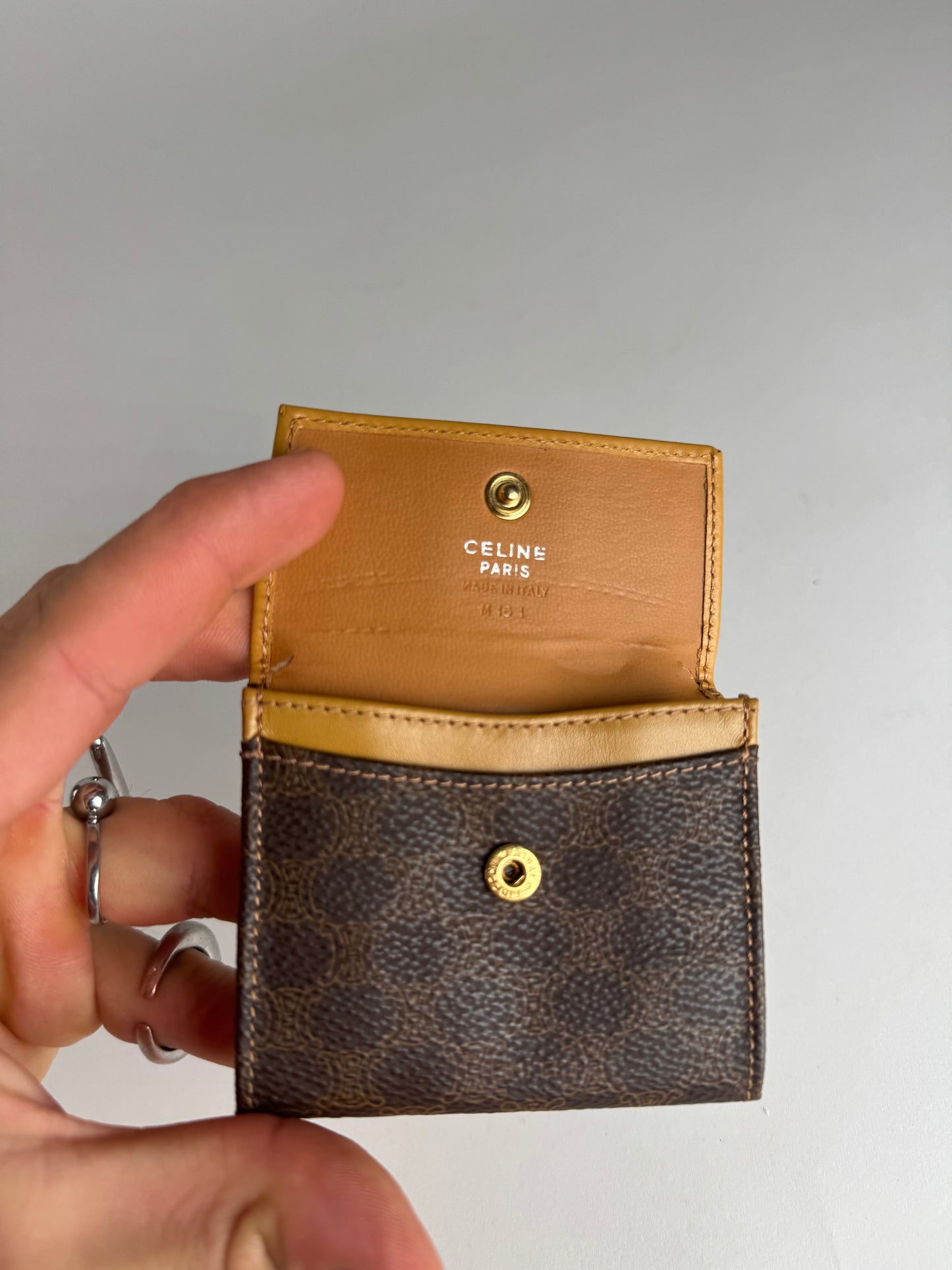 Vintage Celine Paris Monogram Leather Card Holder