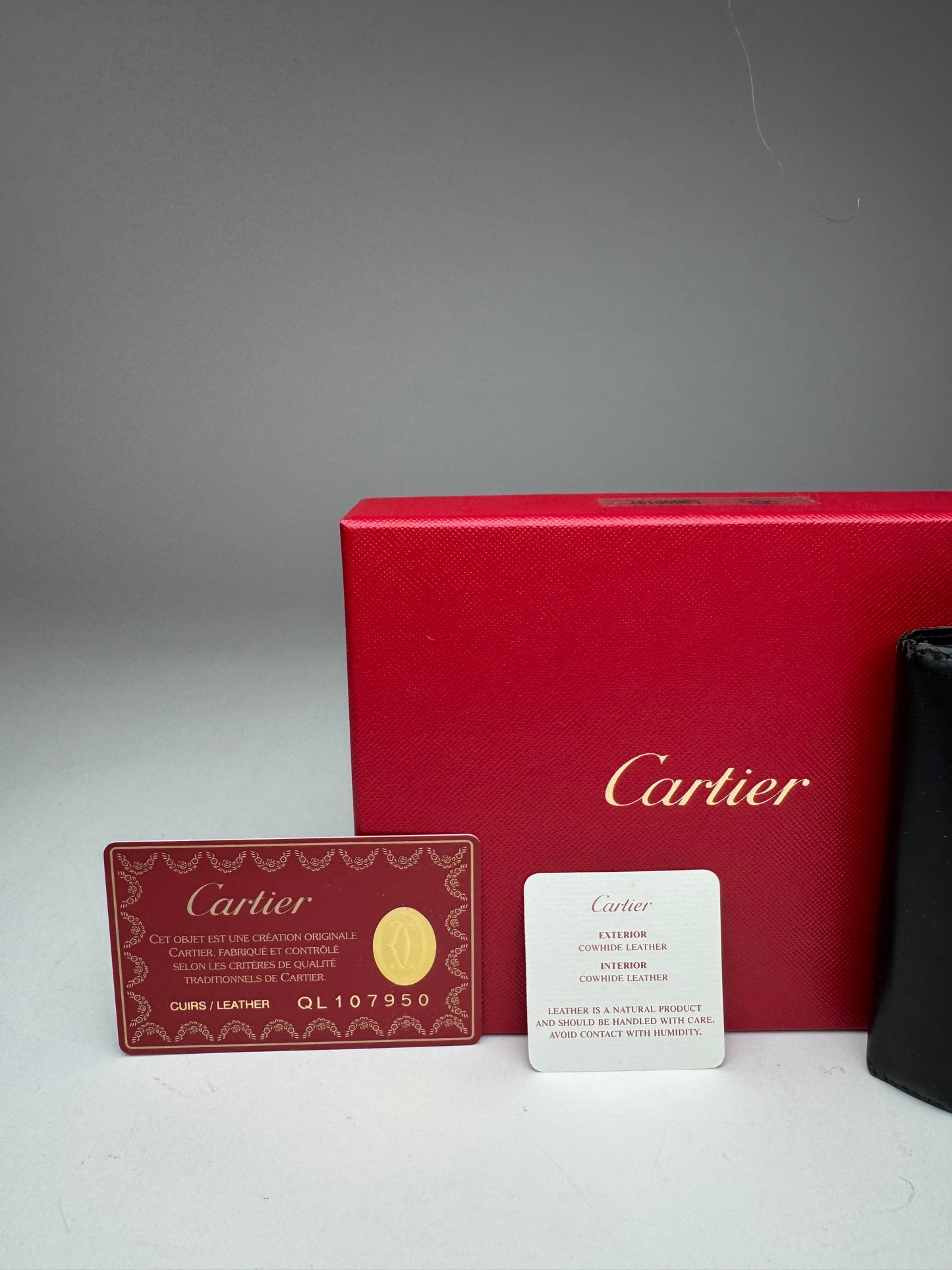 Vintage Cartier Flap Leather Wallet Black