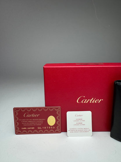 Vintage Cartier Flap Leather Wallet Black