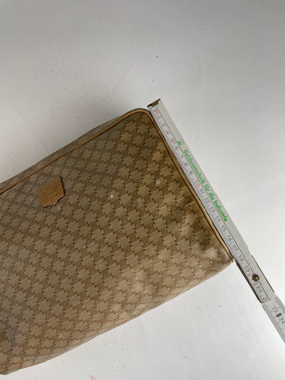 Vintage Celine Triomphe Leather Monogram Clutch