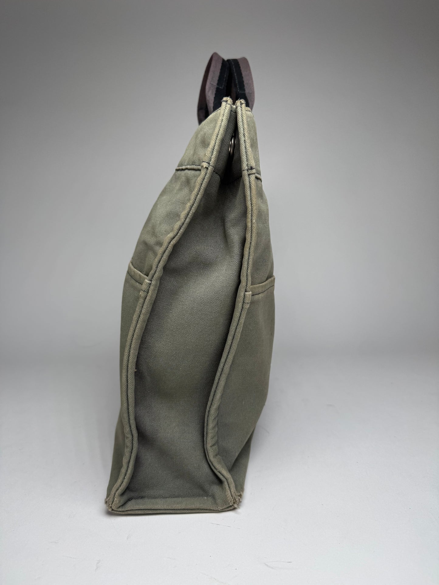 Vintage Hermes Paris Canvas Shopper Grey