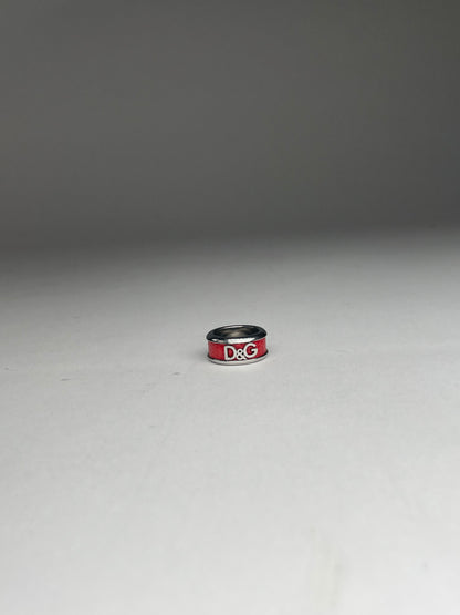 Vintage Dolce & Gabbana Steel Ring Silber/orange unisex