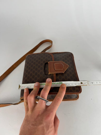 Vintage Celine Paris Triomphe Leather Bag Brown