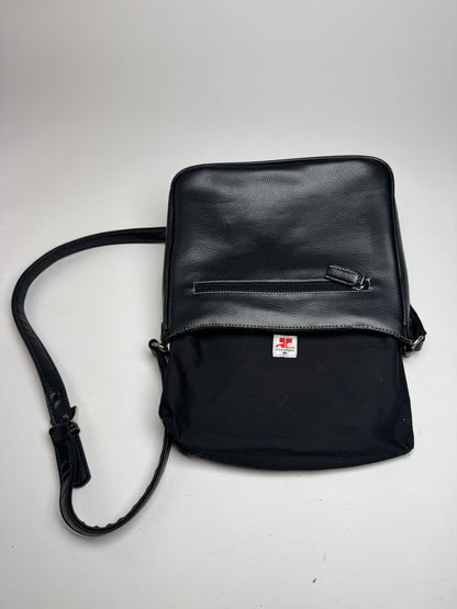 Vintage Courreges Paris Leather Bag Black