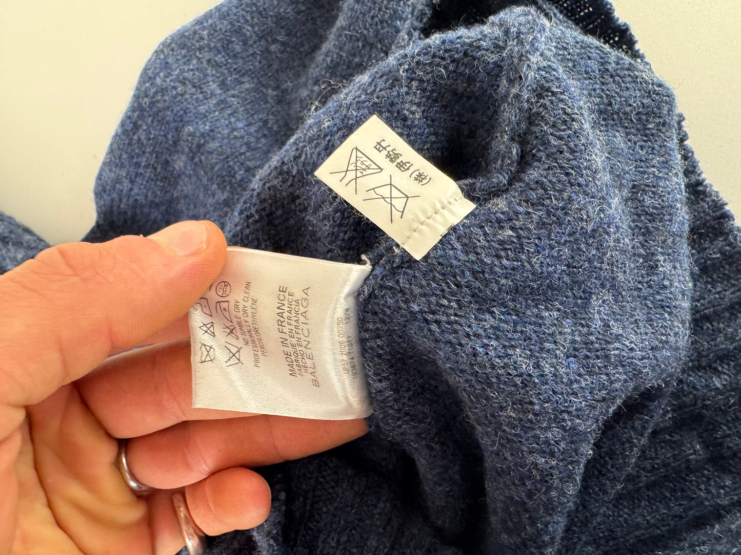 Vintage Balenciaga Big Turtle Neck Wool Sweather Blue