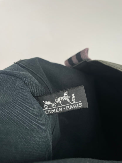 Vintage Hermes Canvas Shopper Bag Black