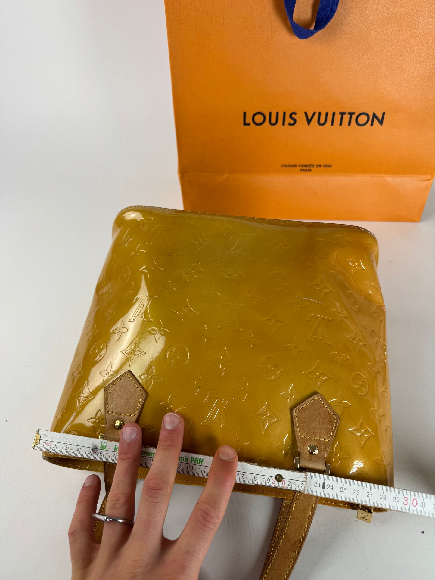Vintage Louis Vuitton Vernis Leather Bag Yellow