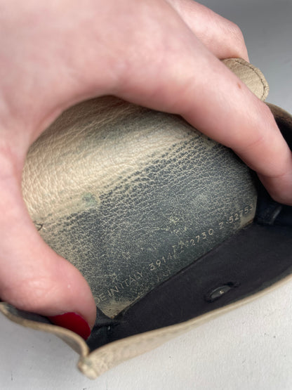 Vintage Balenciaga Leather Card Holder Beige