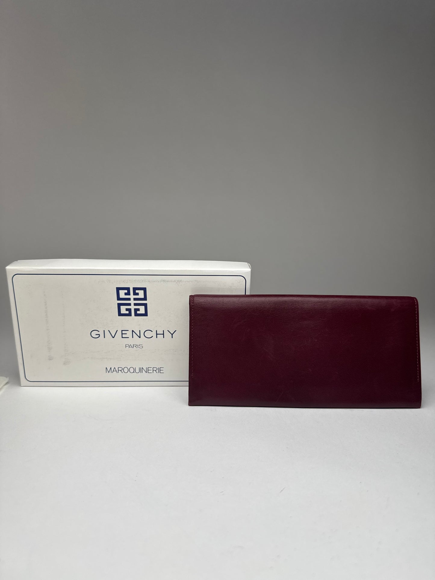 Vintage Givenchy Leather ID Holder burgundy