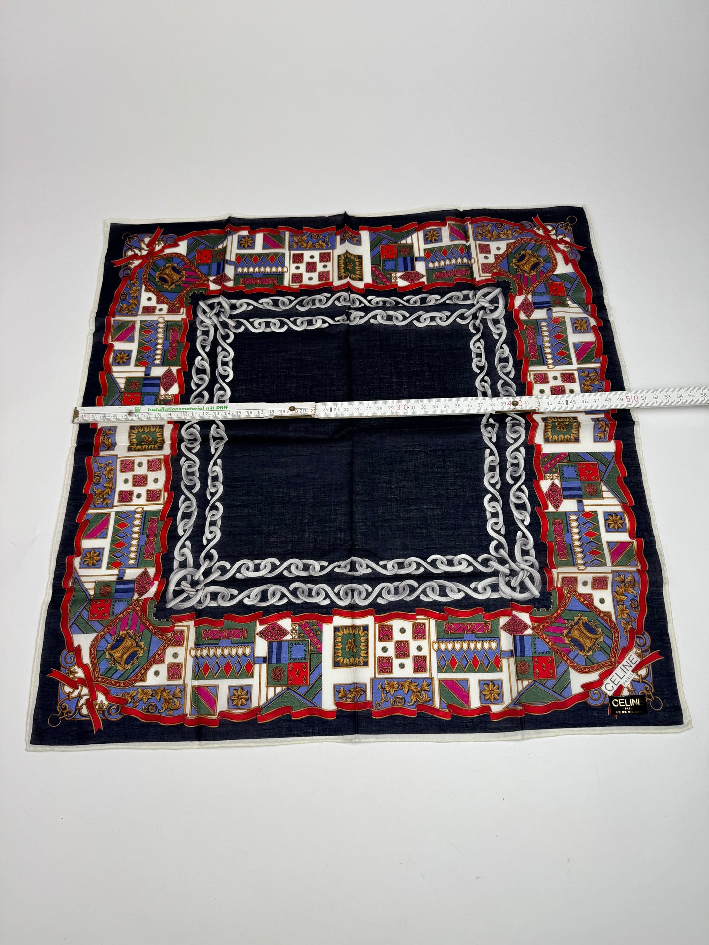 Vintage Celine Paris Silk / Canvas Scarf