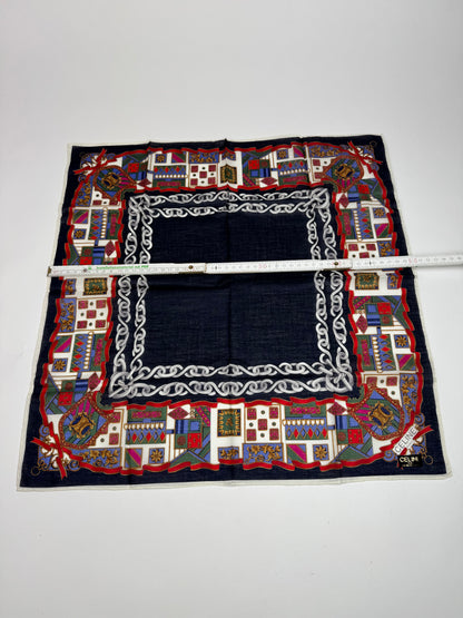 Vintage Celine Paris Silk / Canvas Scarf