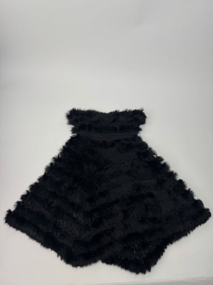 Vintage Courreges Fur Leather Top / Coat Black 38/M