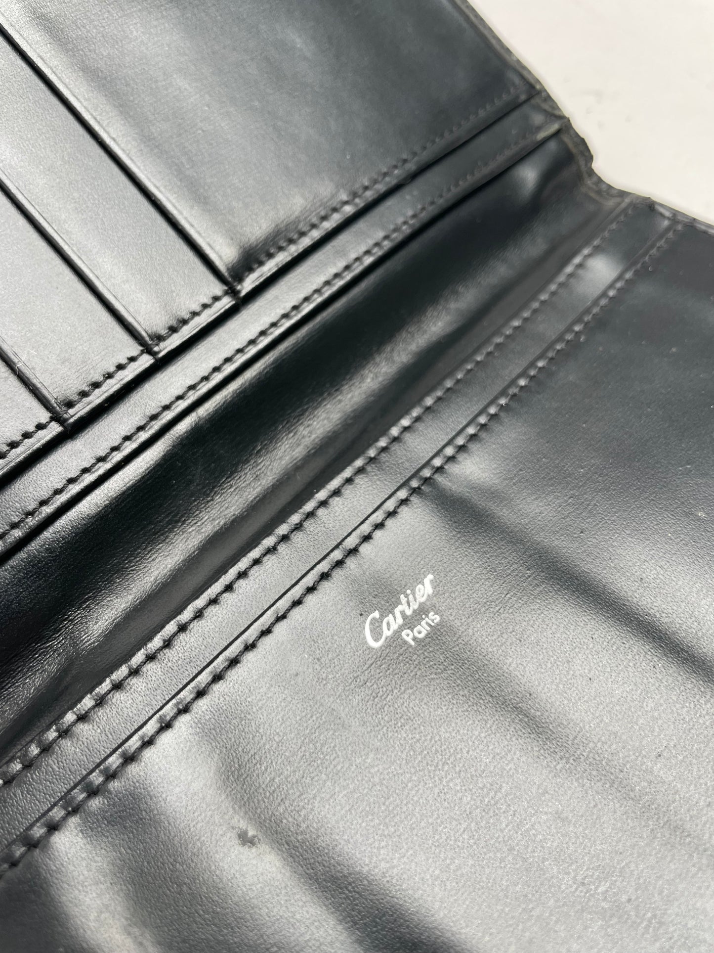 Vintage Cartier Patent Leather ID Holder black 