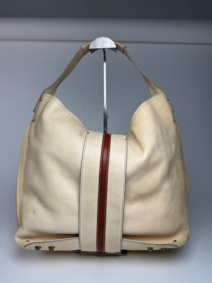 Vintage Chloe Leather Bag Beige brown