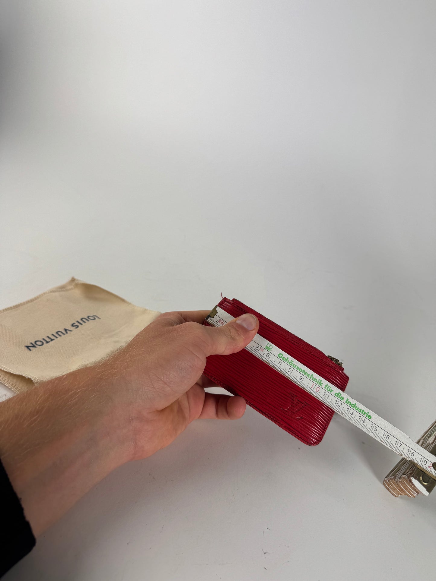 Vintage Louis Vuitton Le Dauphine EPI Leather Card Holder / Purse Red