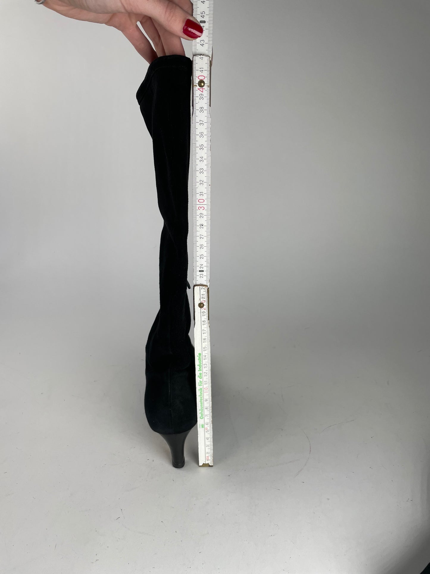 Vintage Gucci Suede Heeled Boots Black 37C