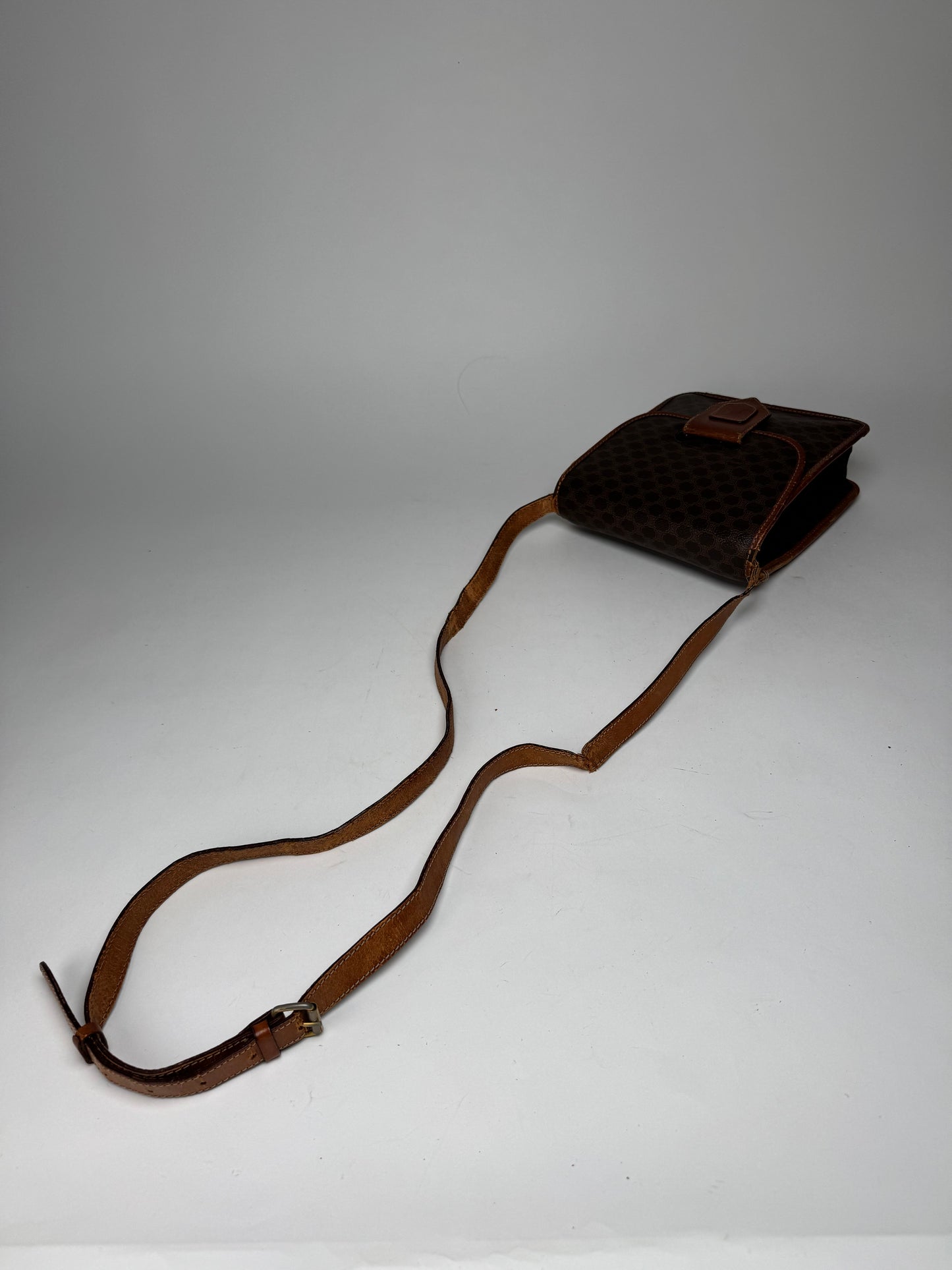 Vintage Celine Paris Triomphe Leather Bag Brown