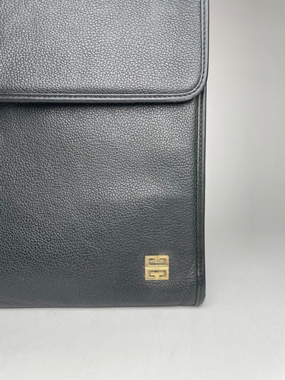 Vintage Givenchy GV3 Leather Clutch Black