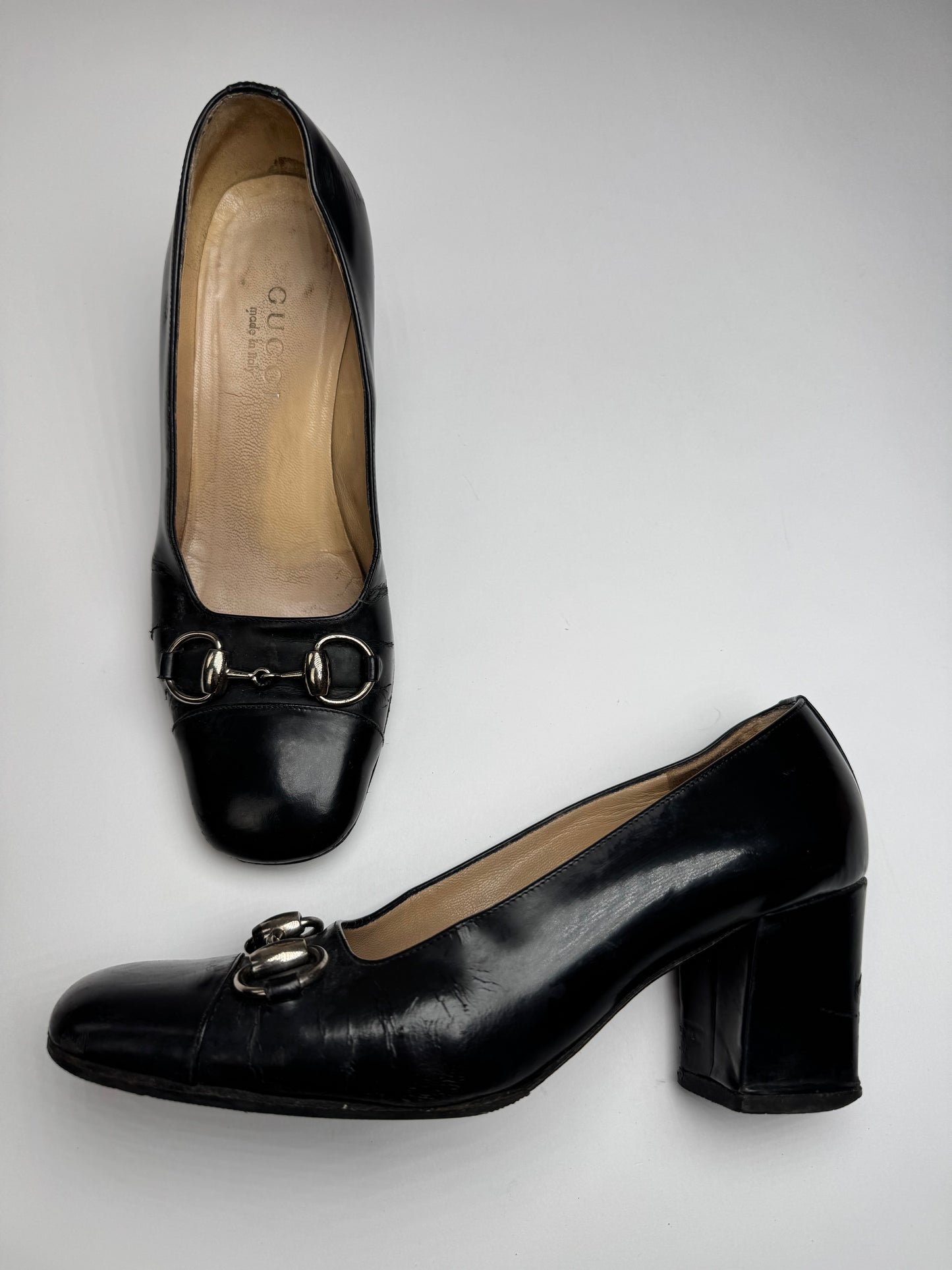 Vintage Gucci Patent Leather Pumps 37C black
