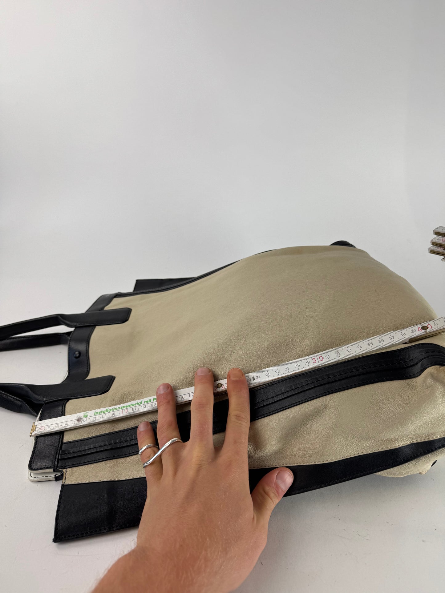 Vintage Chloe Alison leather Shopper Bag beige black