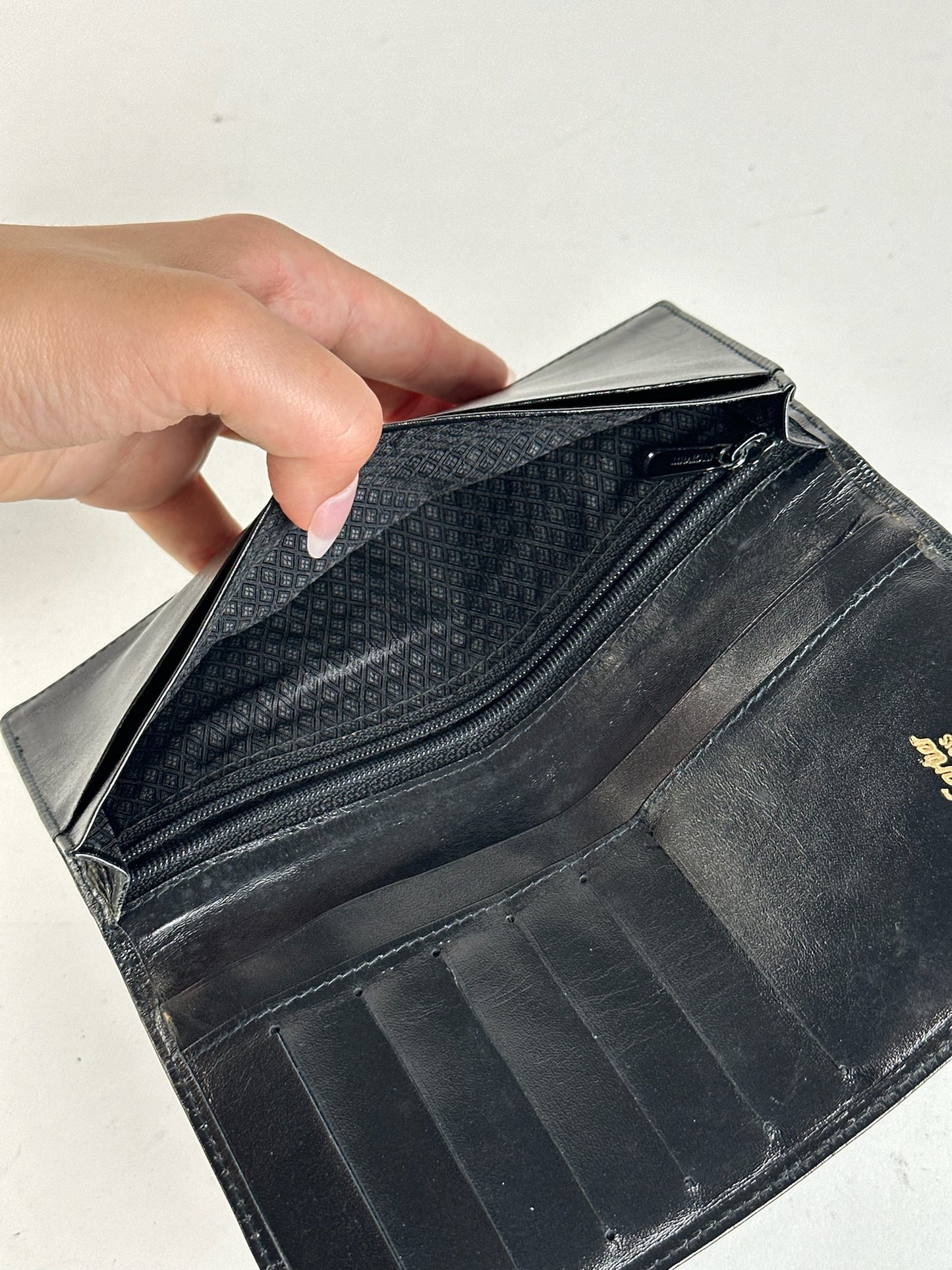 Vintage Cartier leather ID holder black