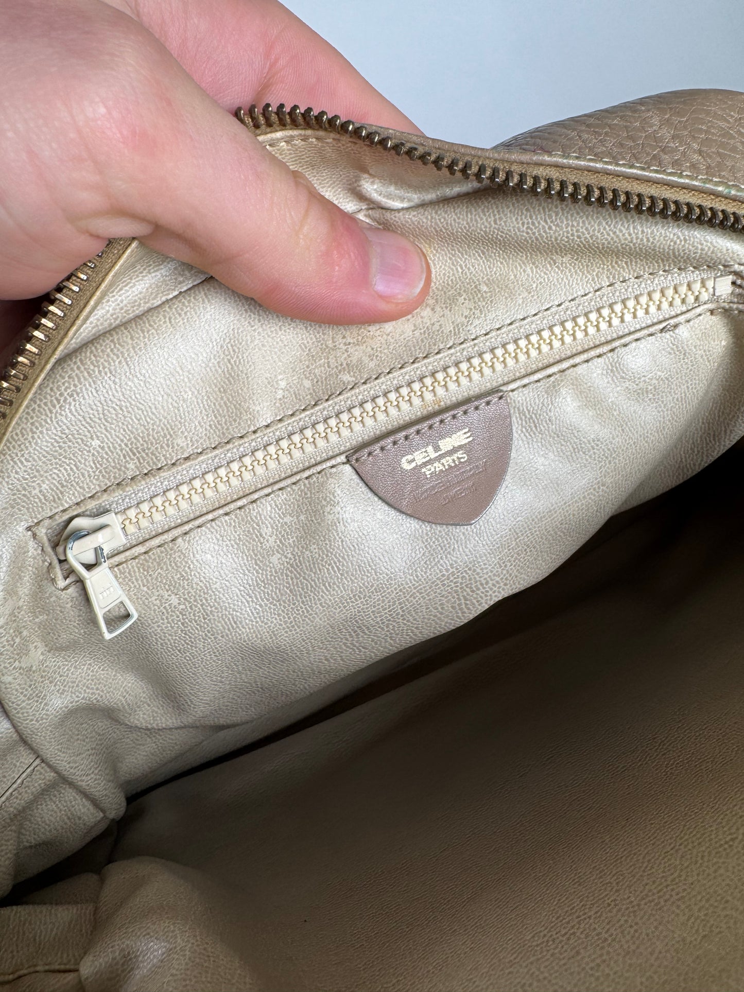 Vintage Celine Paris Leather Bag Lightbrown