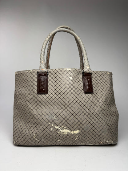 Vintage Bottega Veneta Andiamo Shopper Grey Brown